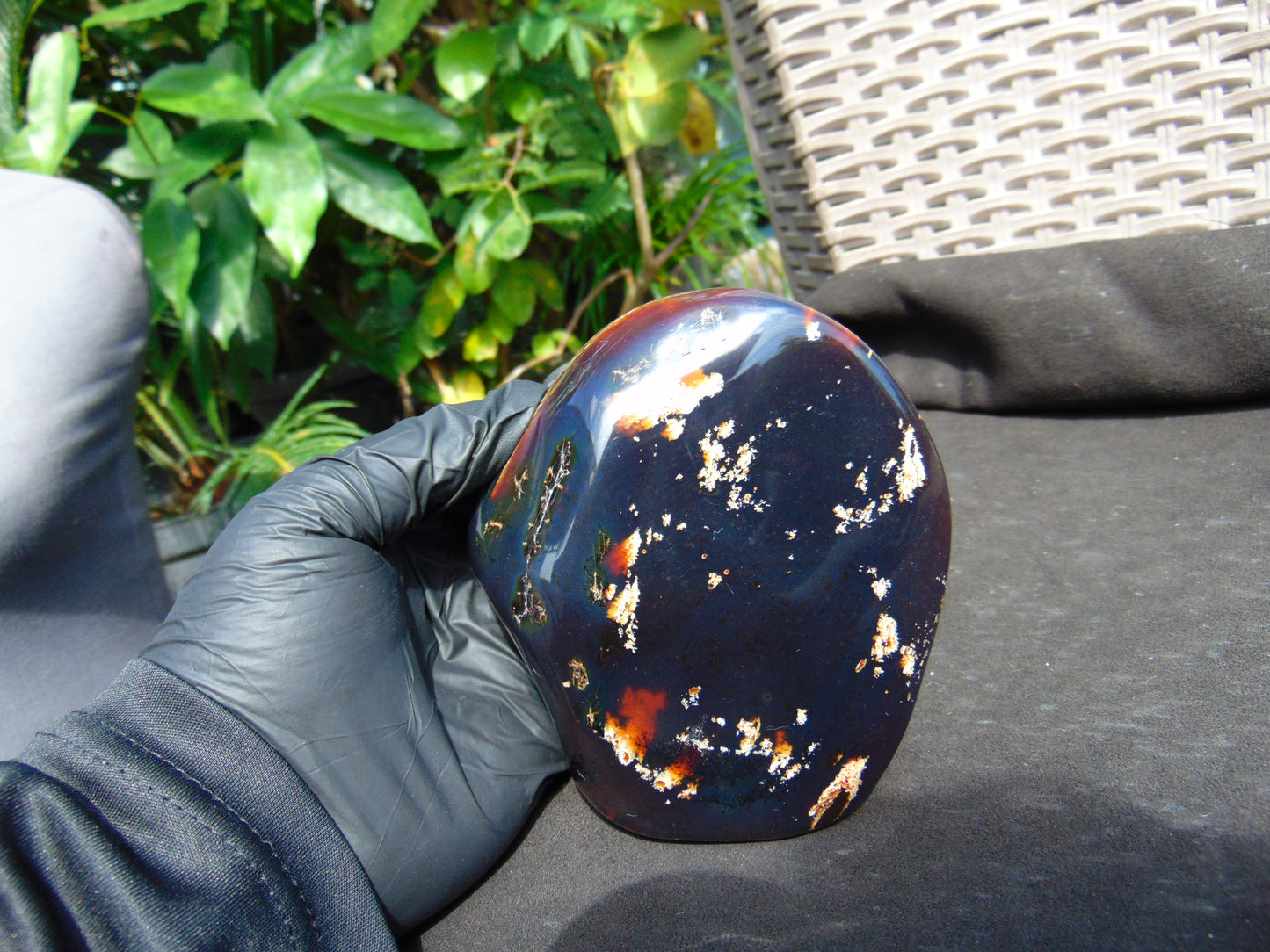 343 gram Full polished Indonesian Blue Amber for Healing AR127