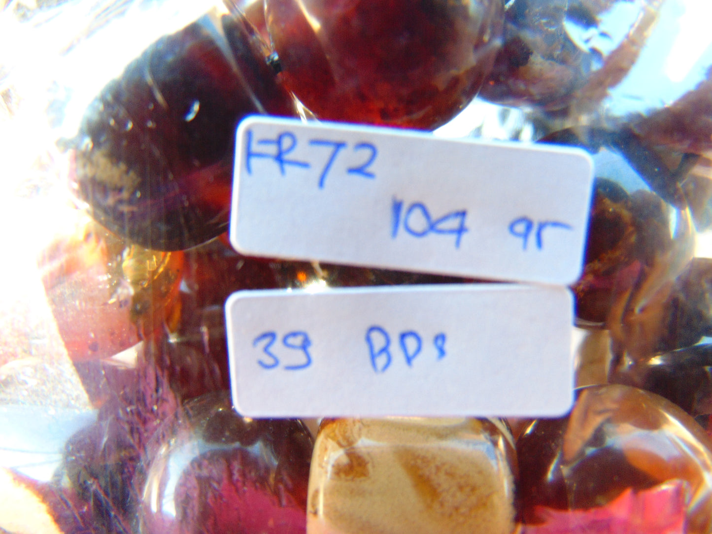 104 gr Small Beads Combination Necklace Indonesian Red White Amber for Healing FR72