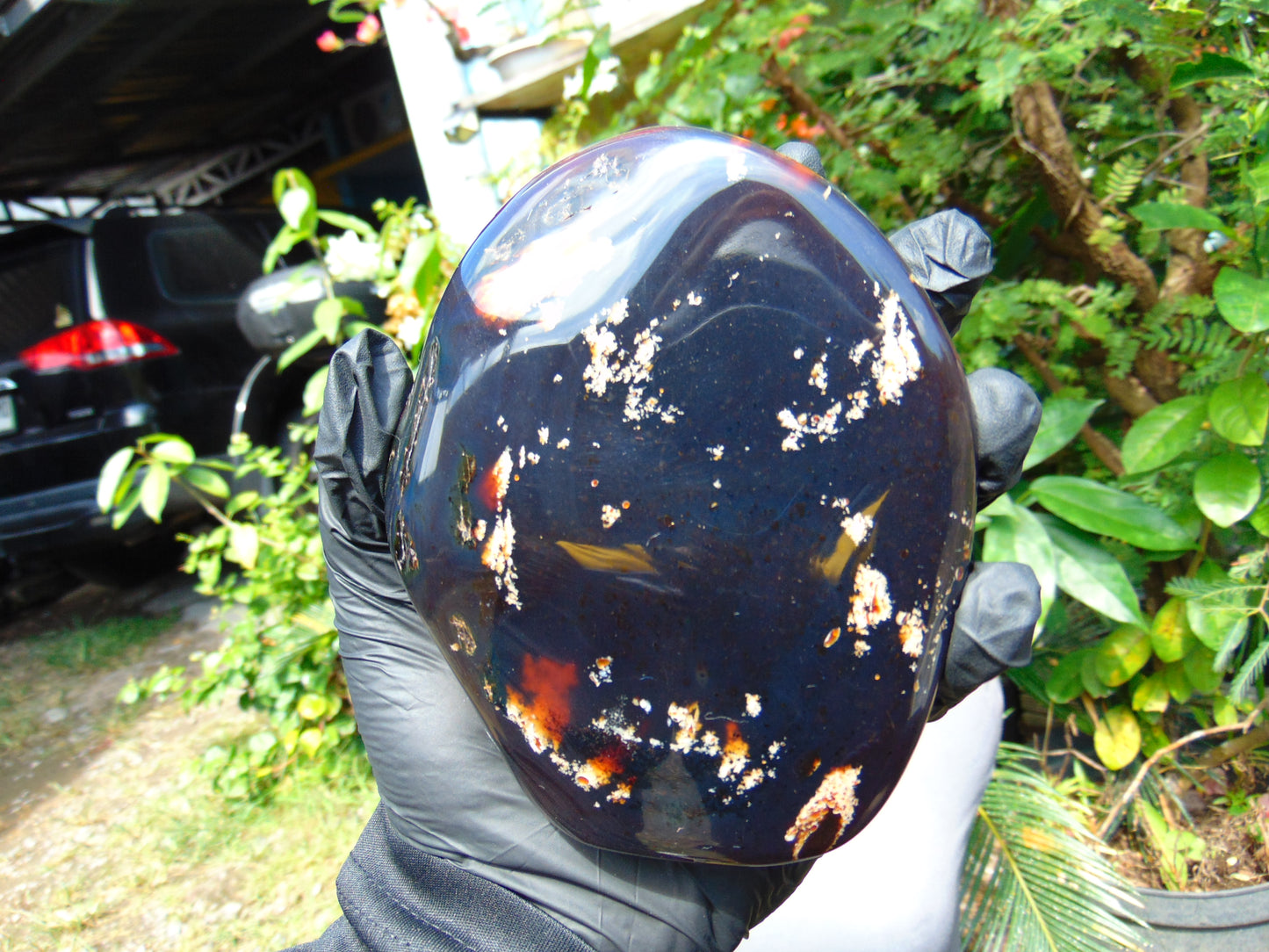 343 gram Full polished Indonesian Blue Amber for Healing AR127