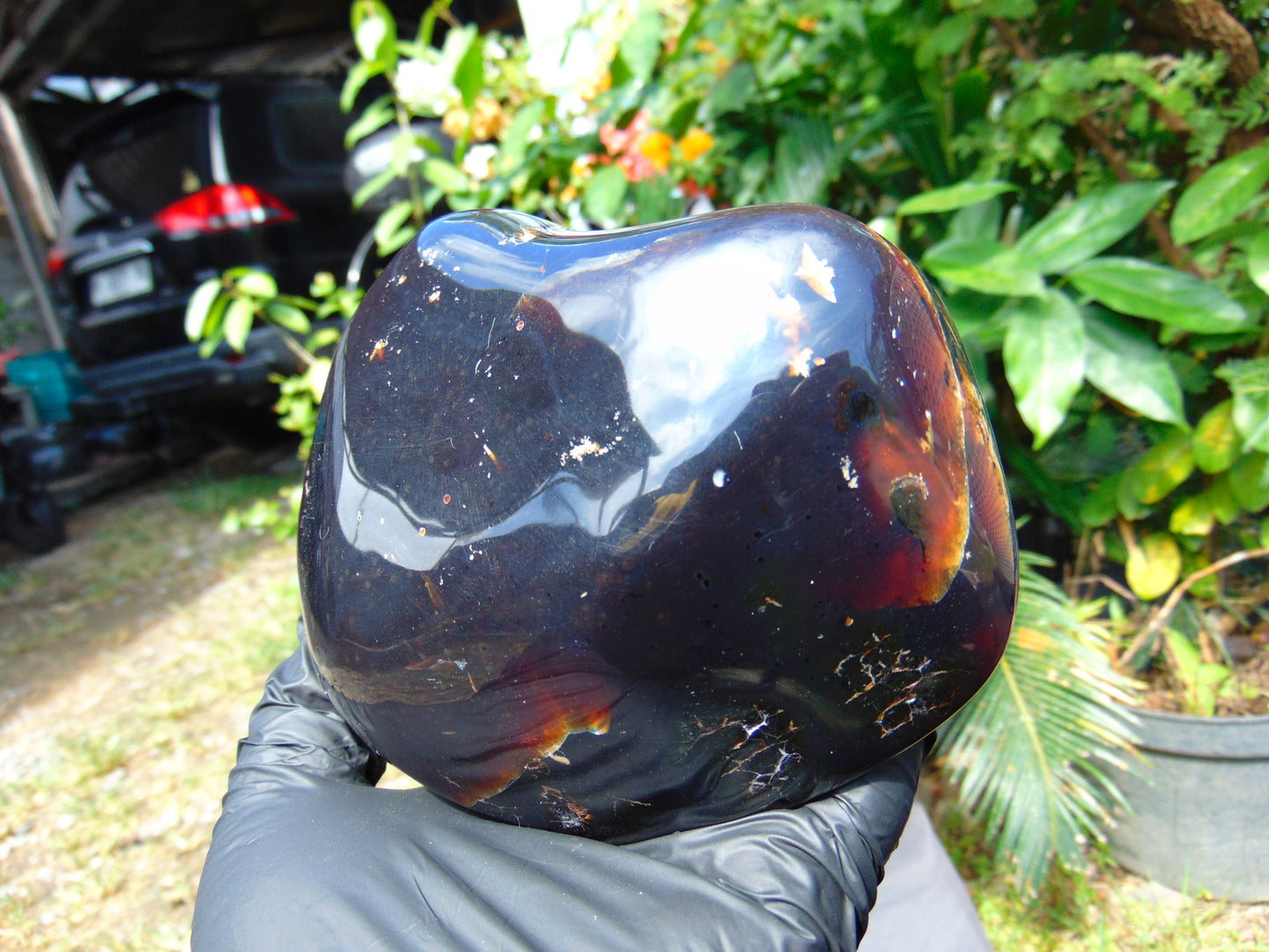 343 gram Full polished Indonesian Blue Amber for Healing AR127