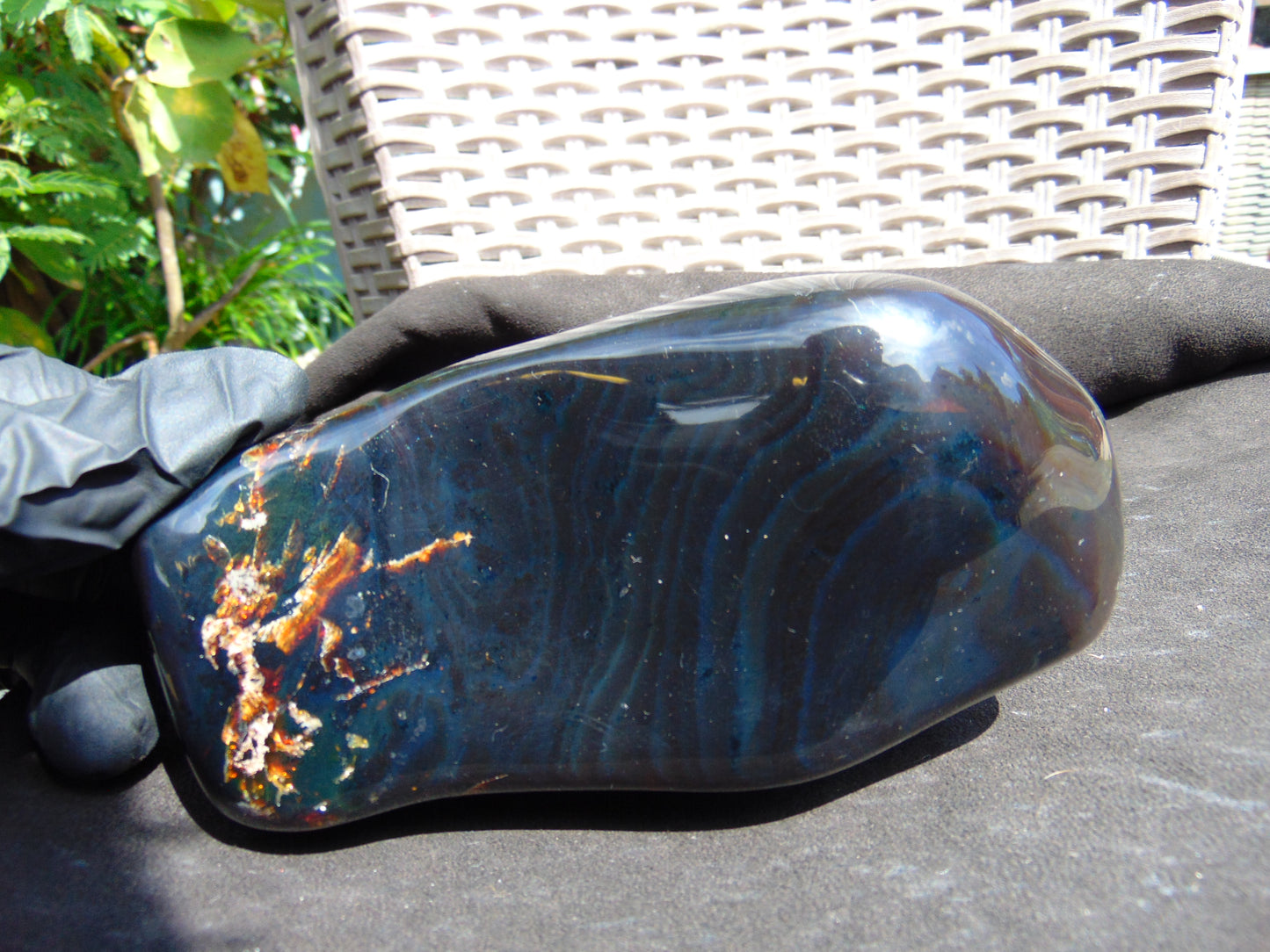 452 gram Full polished Indonesian Blue Amber for Healing ML69