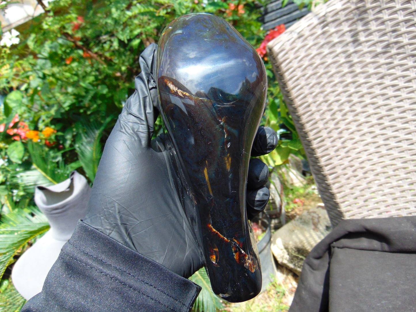 452 gram Full polished Indonesian Blue Amber for Healing ML69