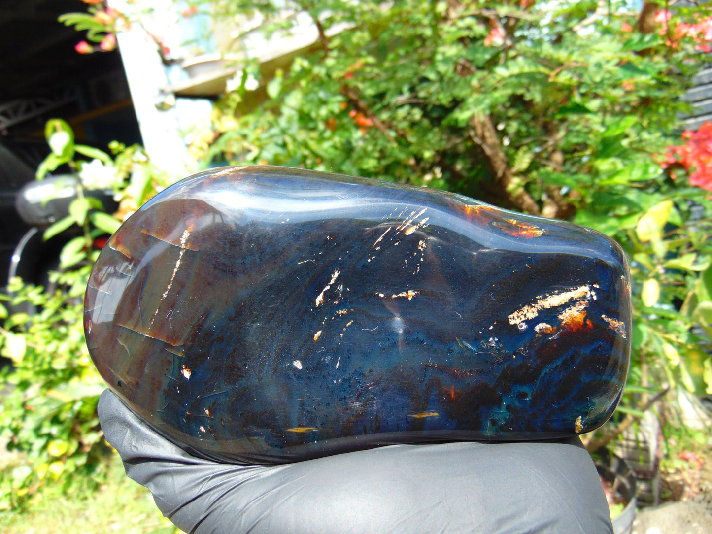 452 gram Full polished Indonesian Blue Amber for Healing ML69