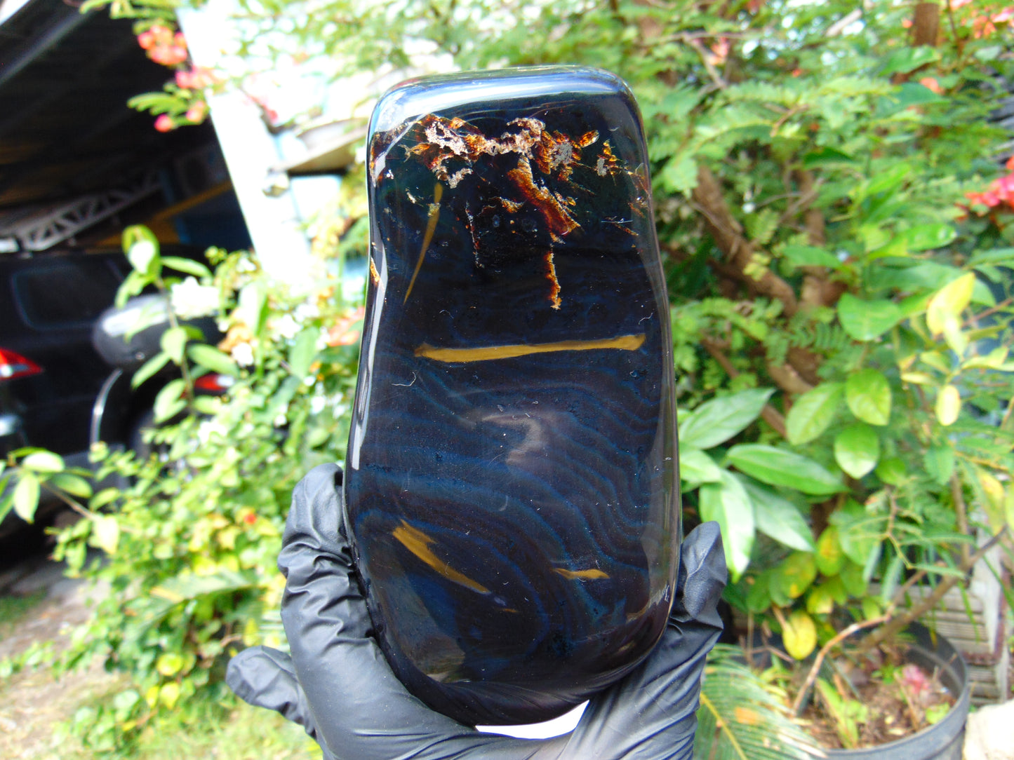 452 gram Full polished Indonesian Blue Amber for Healing ML69