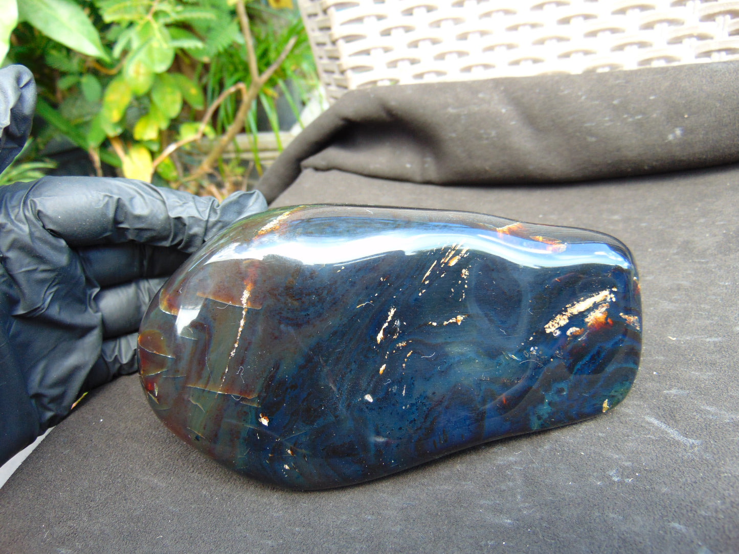 452 gram Full polished Indonesian Blue Amber for Healing ML69