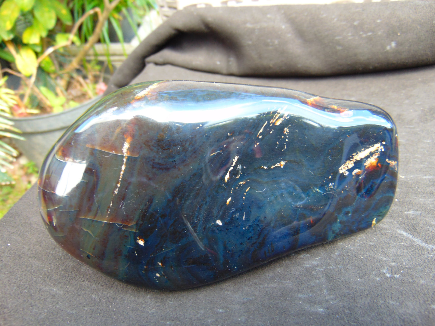452 gram Full polished Indonesian Blue Amber for Healing ML69