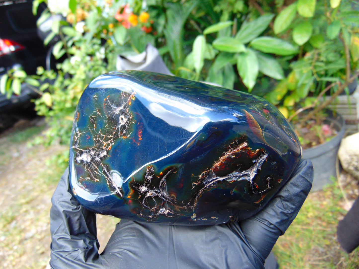 340 gram Full polished Indonesian Blue Amber for Healing AR125