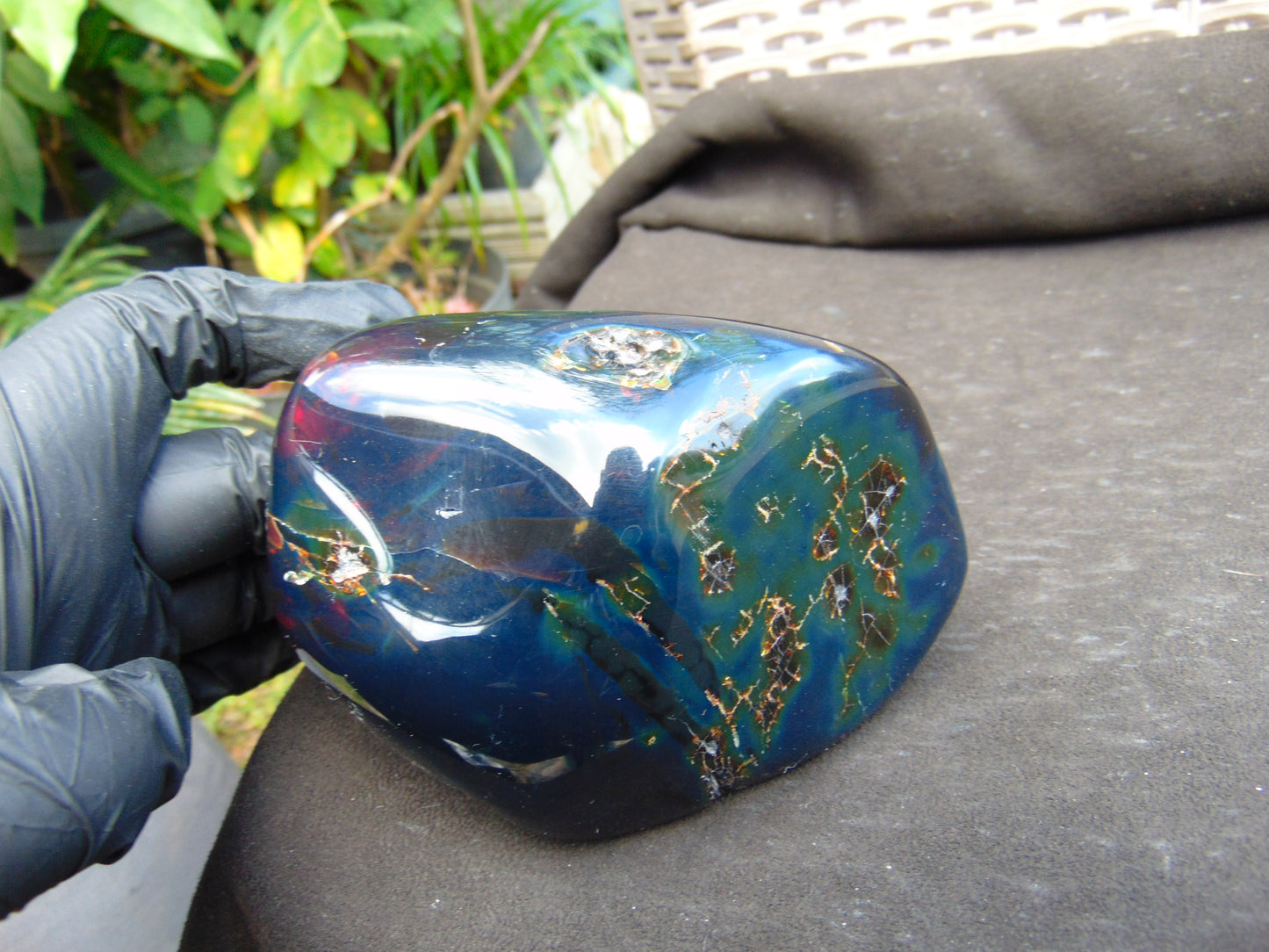 340 gram Full polished Indonesian Blue Amber for Healing AR125