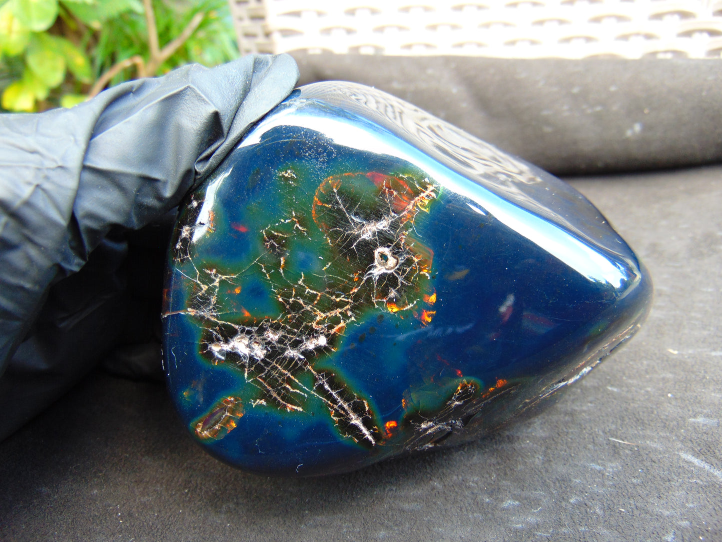 340 gram Full polished Indonesian Blue Amber for Healing AR125