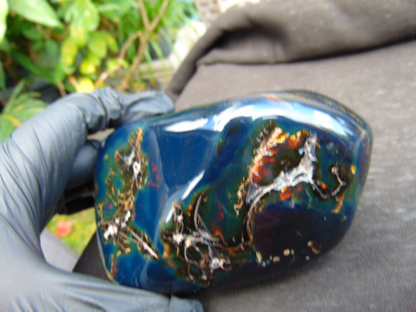 340 gram Full polished Indonesian Blue Amber for Healing AR125