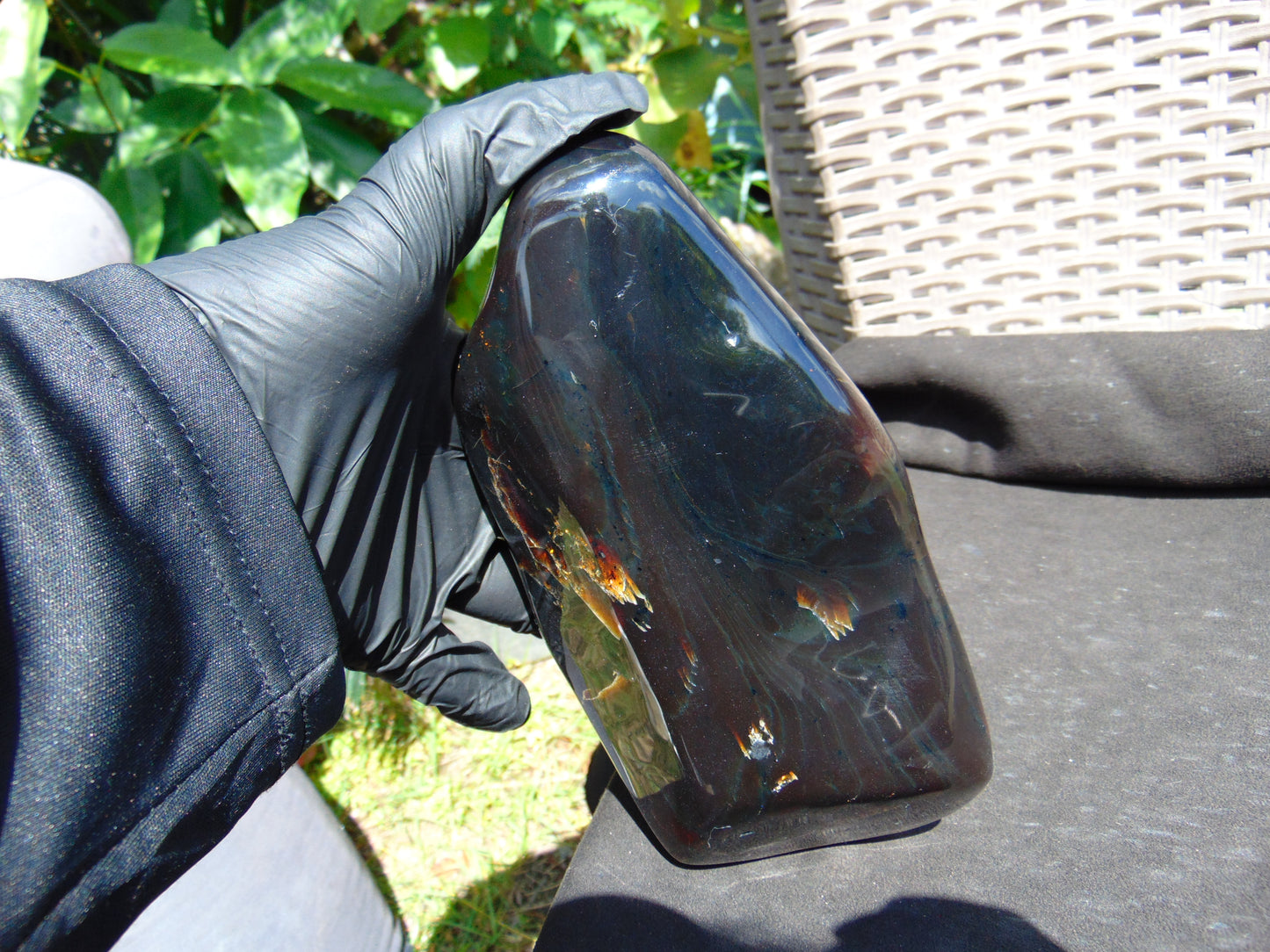 657 gram Full polished Indonesian Black Amber for Healing AR124