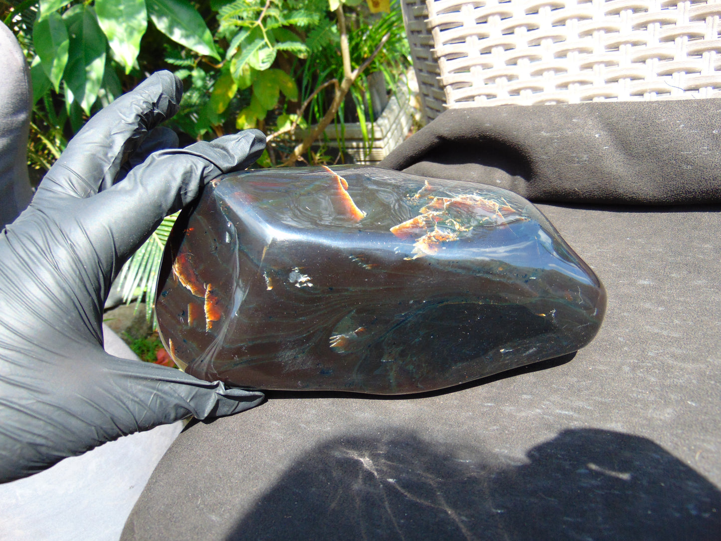 657 gram Full polished Indonesian Black Amber for Healing AR124