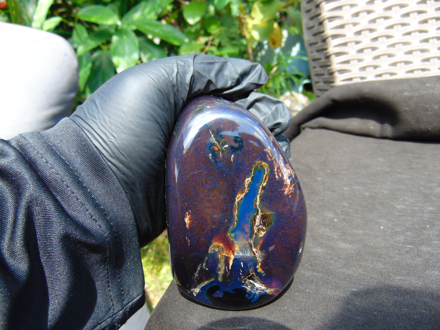 310 gram Full polished Indonesian Blue Amber for Healing ML73