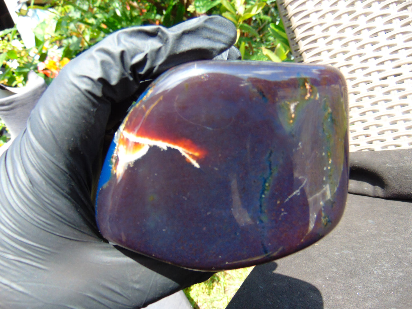310 gram Full polished Indonesian Blue Amber for Healing ML73