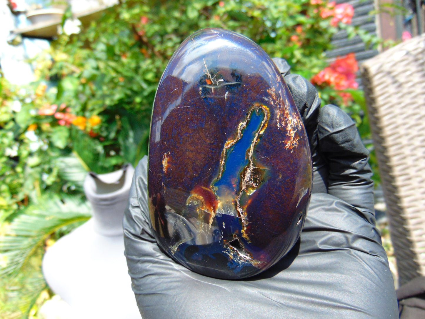 310 gram Full polished Indonesian Blue Amber for Healing ML73