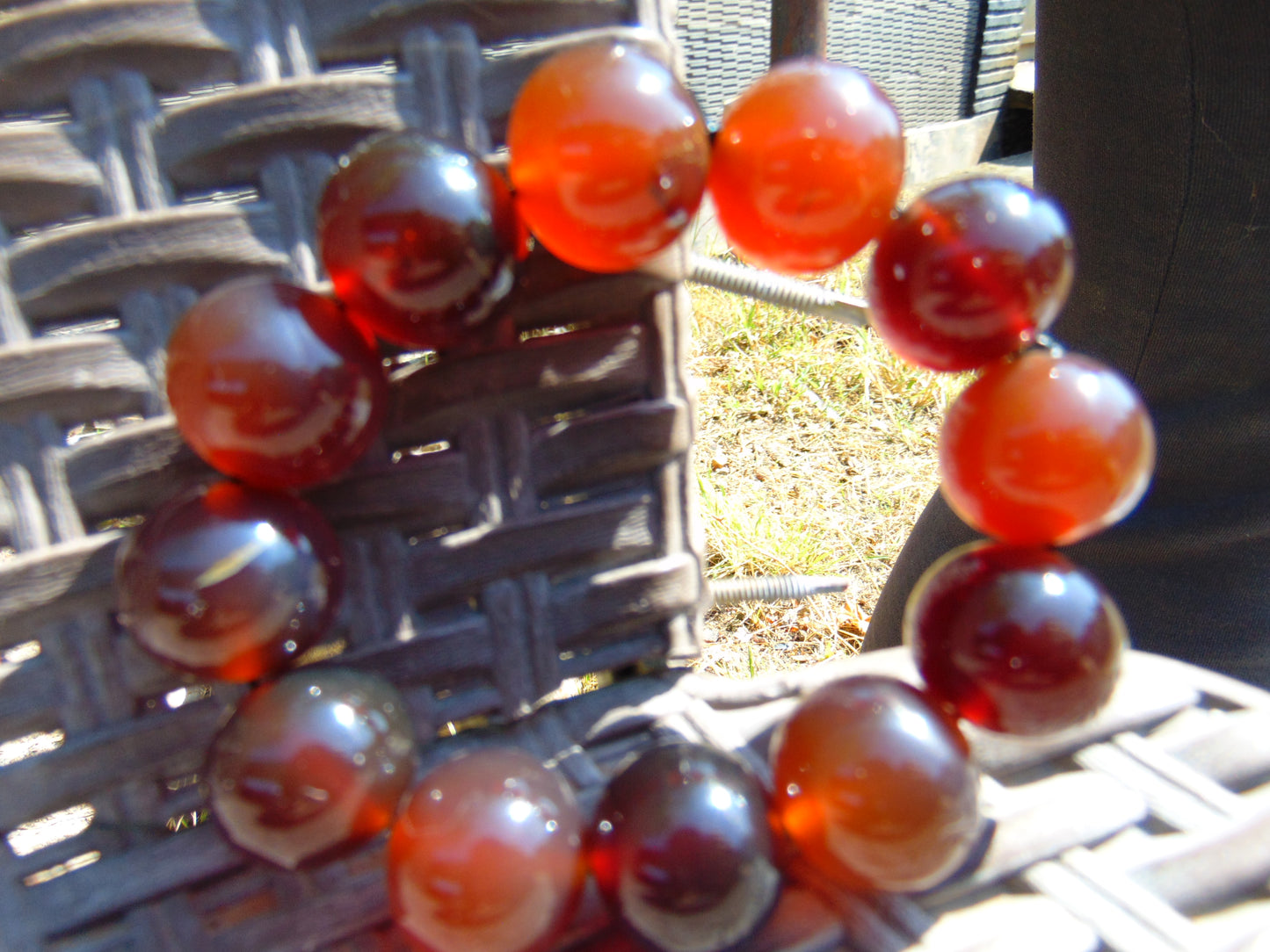 56 gram 12 Beads Mala Bracelet Indonesian Red Amber 20 mm for Healing BB4
