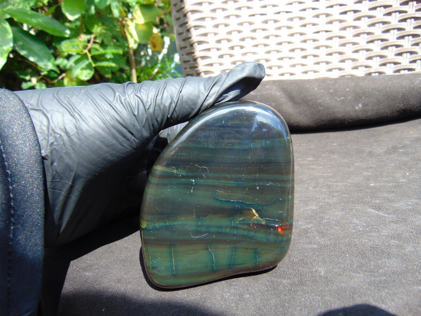 257 gram Full polished Indonesian Green Amber for Healing ML72