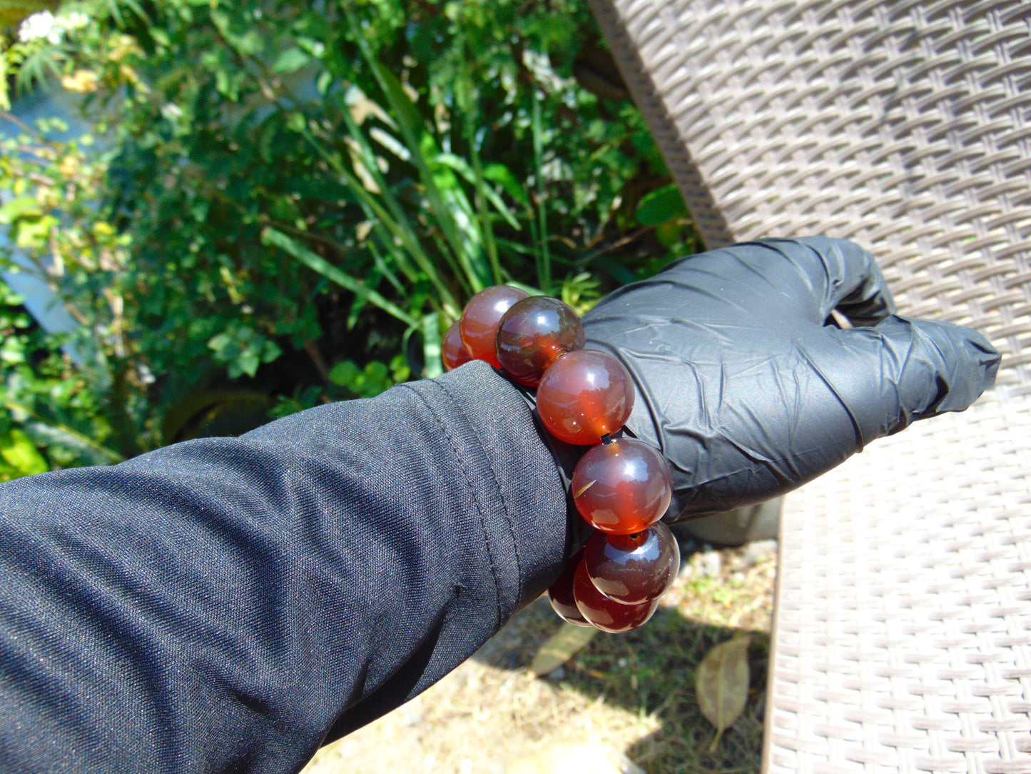56 gram 12 Beads Mala Bracelet Indonesian Red Amber 20 mm for Healing BB4