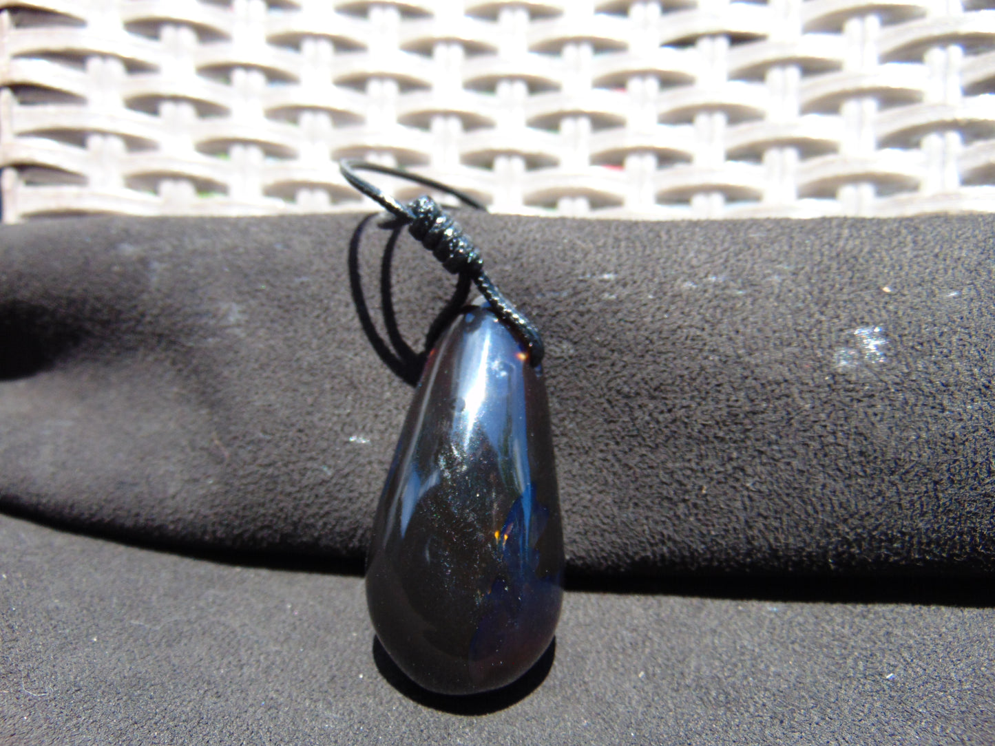 22 gr Teardrop Pendant Indonesian blue Amber for Healing 25A53