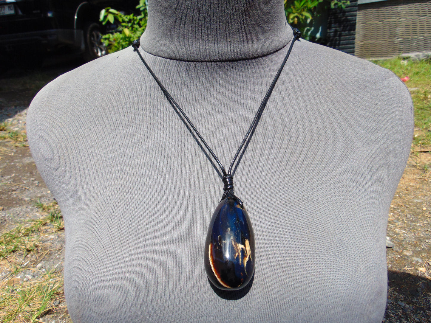 27 gr Teardrop Pendant Indonesian blue Amber for Healing 25A66