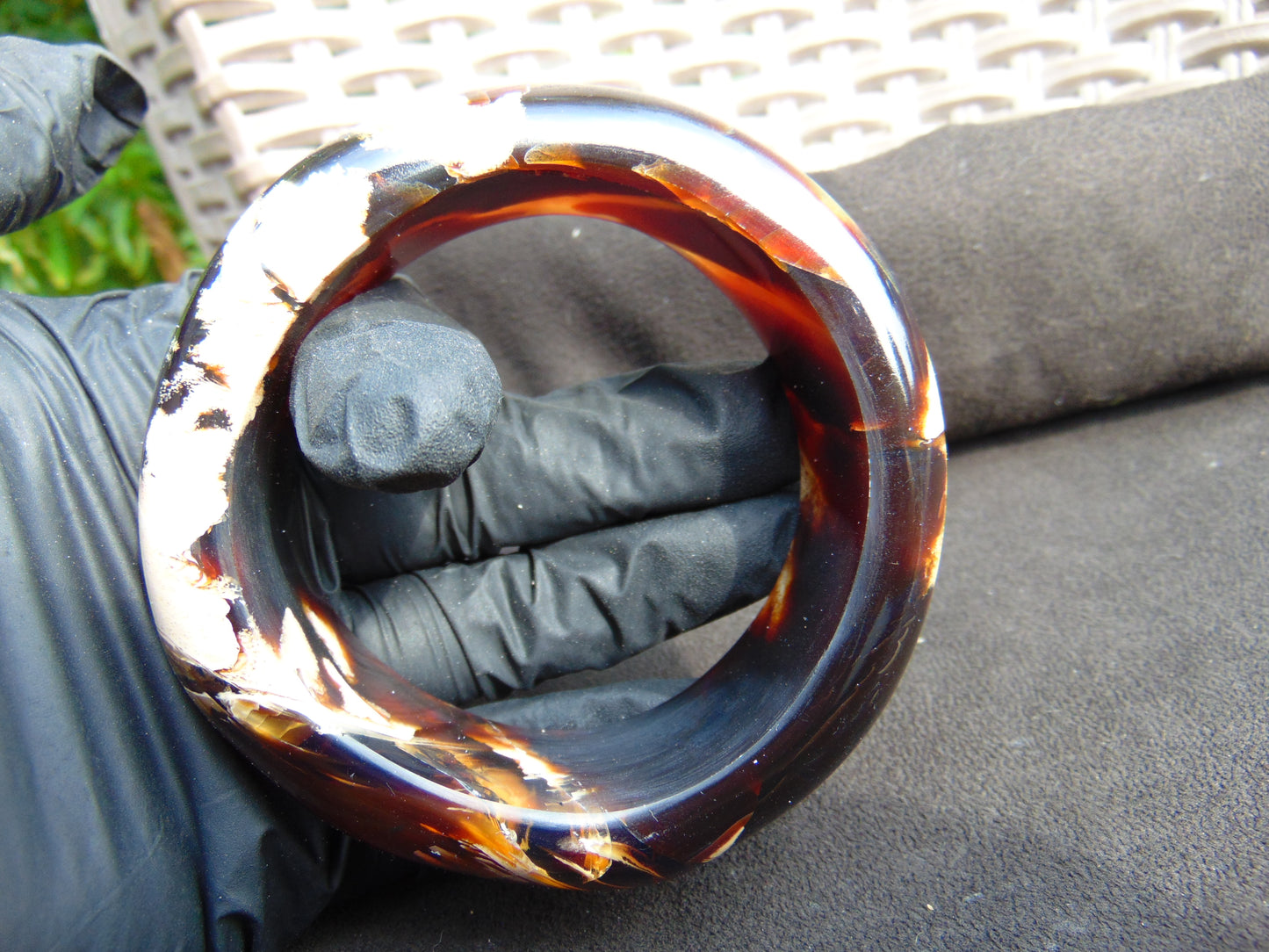 75 gr Big Bangle in hole 67 mm 29x14 mm Indonesian Sumatra Amber for Healing EU46