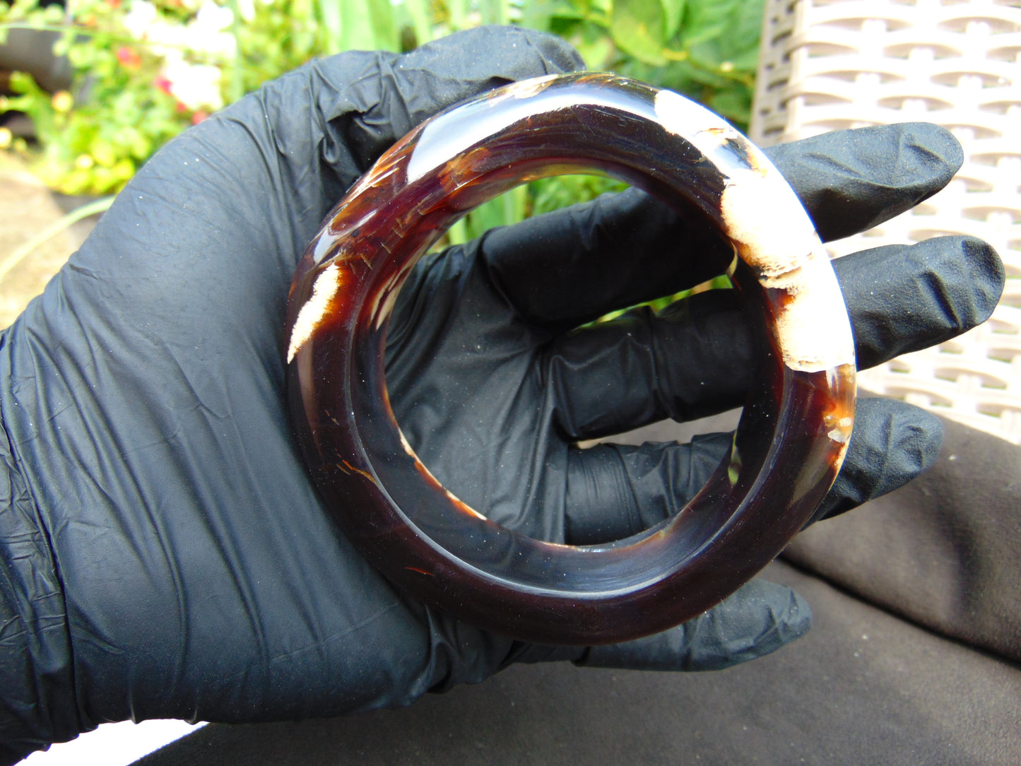 75 gr Big Bangle in hole 67 mm 29x14 mm Indonesian Sumatra Amber for Healing EU46