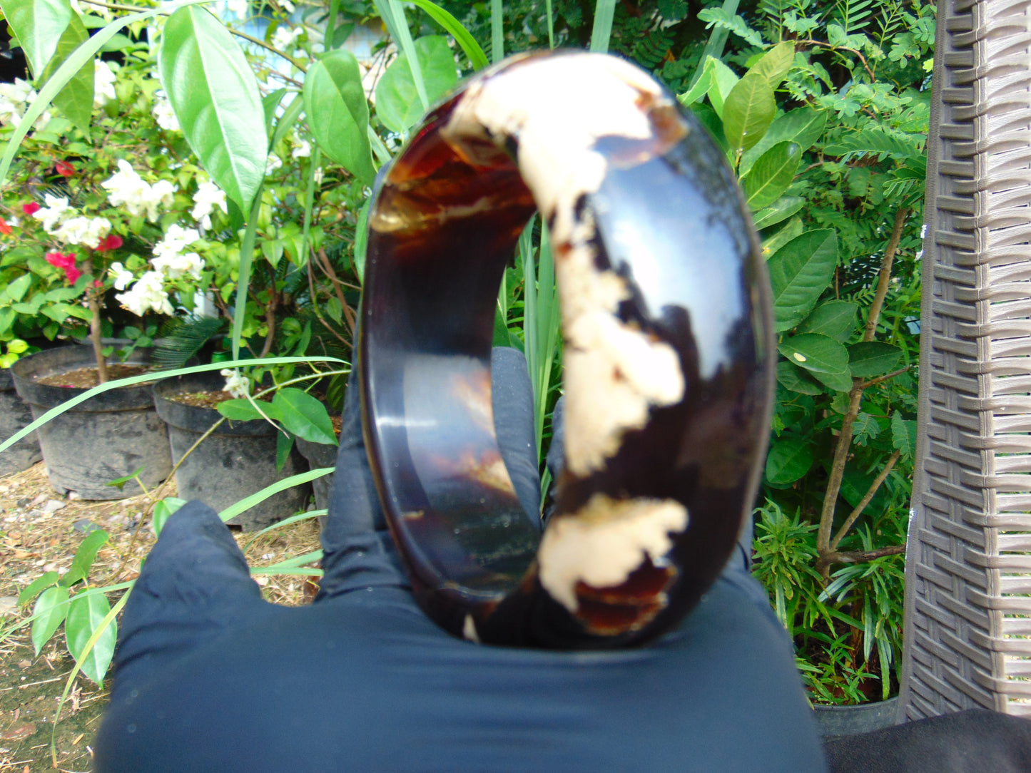 75 gr Big Bangle in hole 67 mm 29x14 mm Indonesian Sumatra Amber for Healing EU46