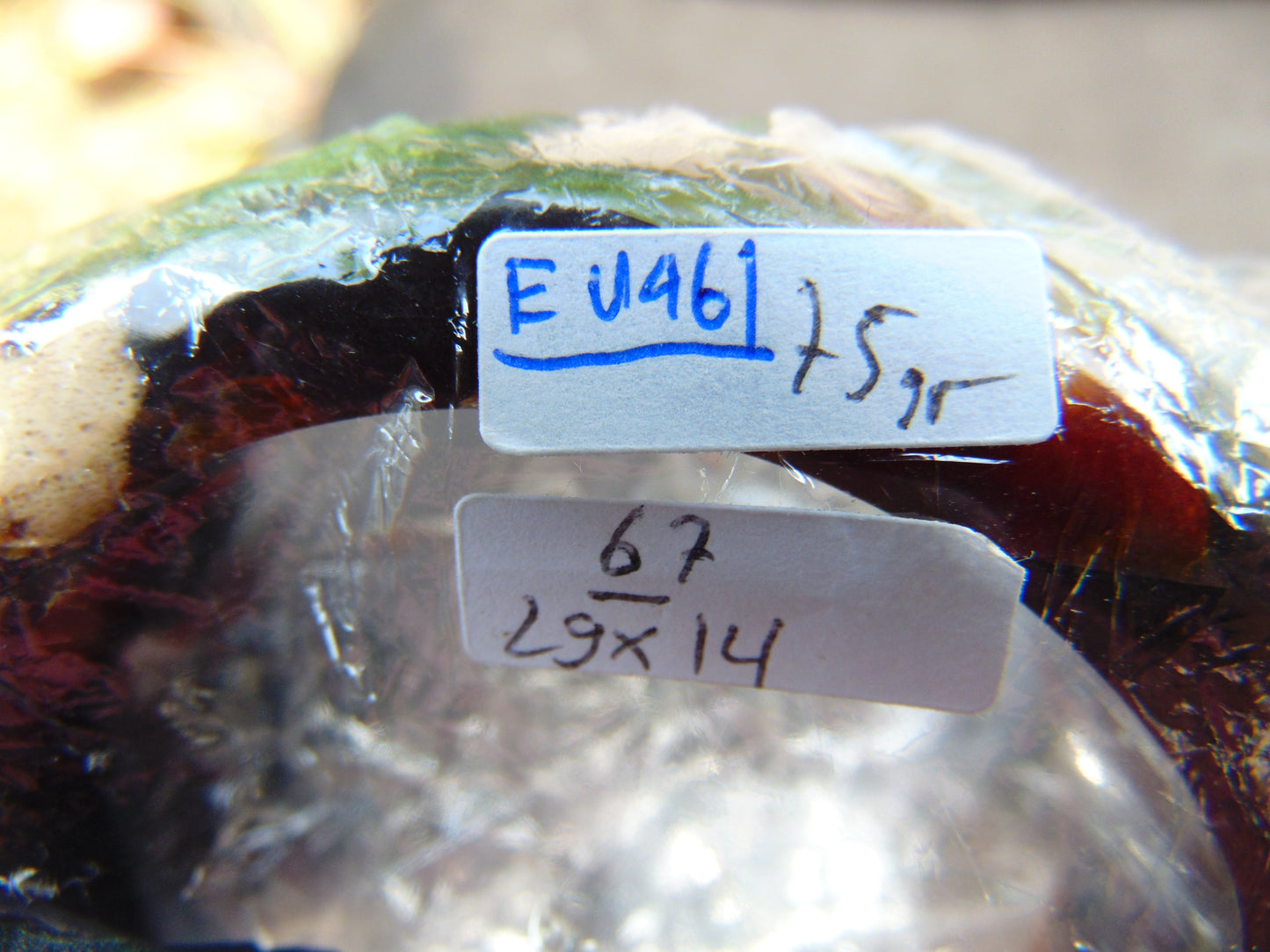 75 gr Big Bangle in hole 67 mm 29x14 mm Indonesian Sumatra Amber for Healing EU46