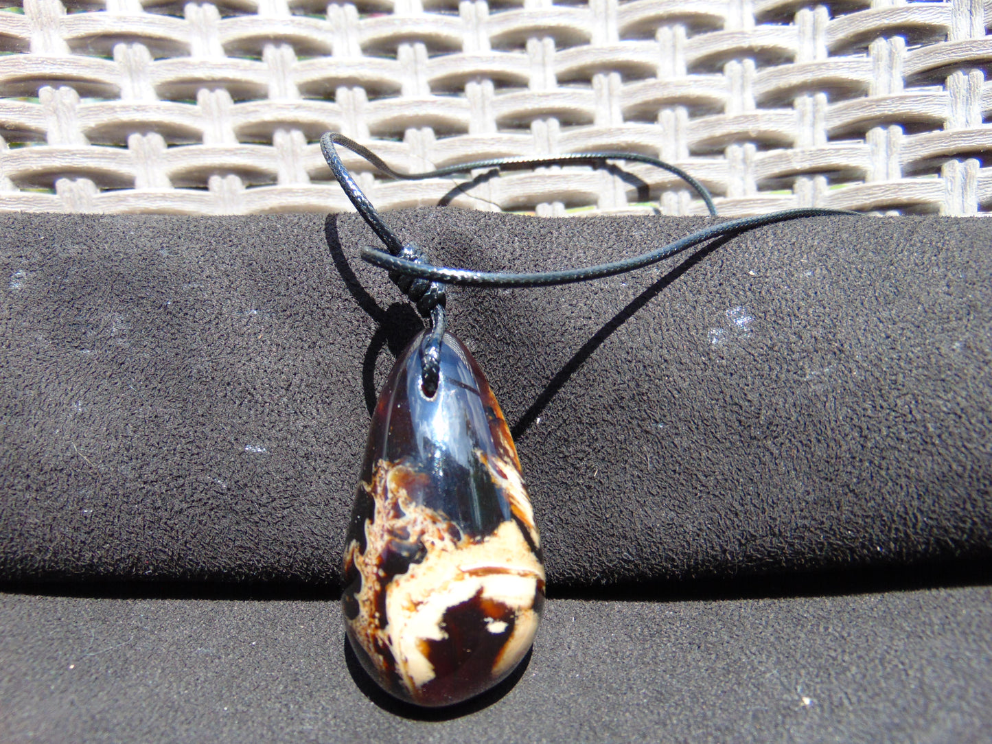 22 gr Teardrop Pendant Indonesian white Amber for Healing 25A62