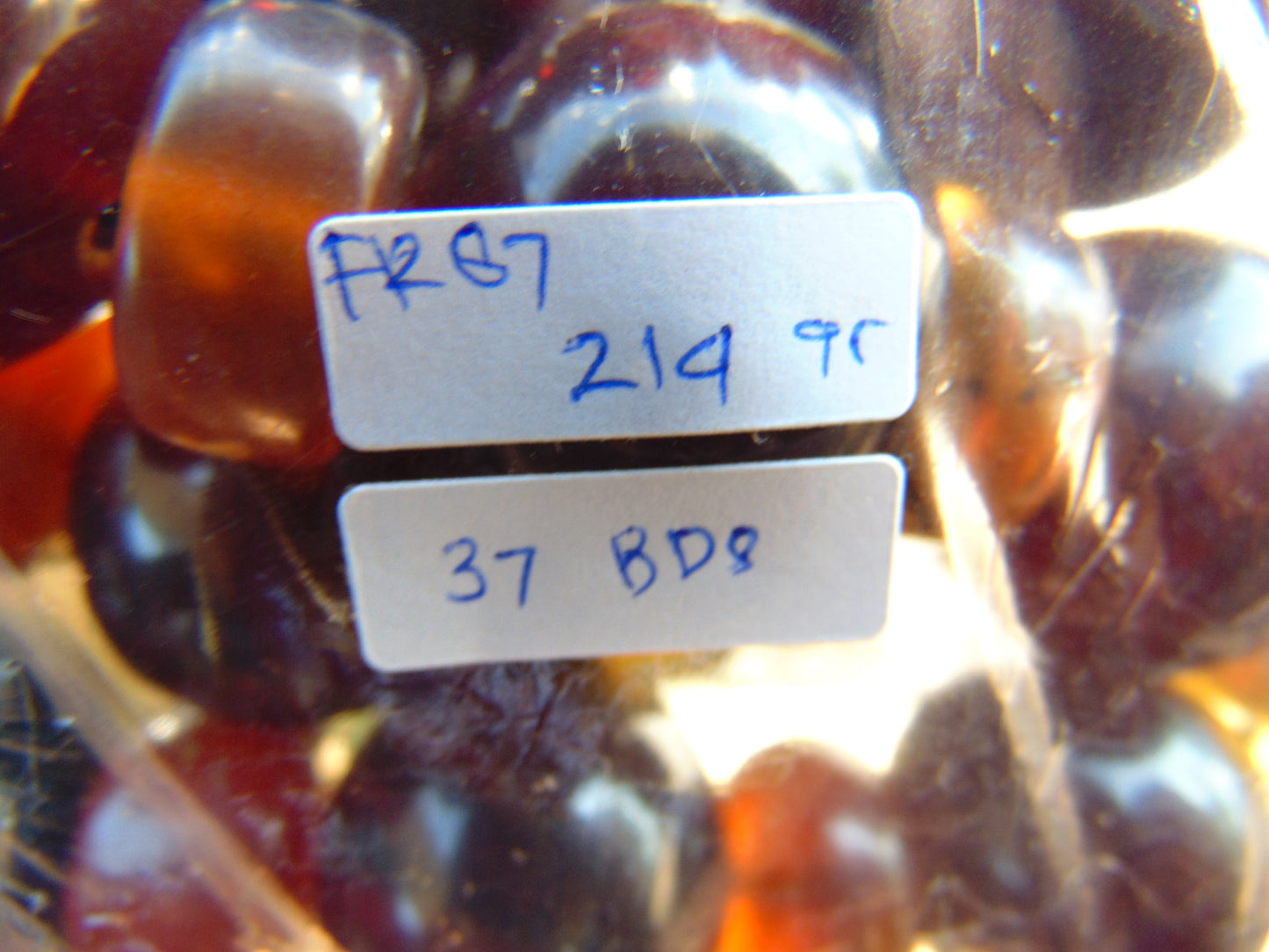 214 gr Small Beads Combination Necklace Indonesian Dark Red Amber for Healing FR87