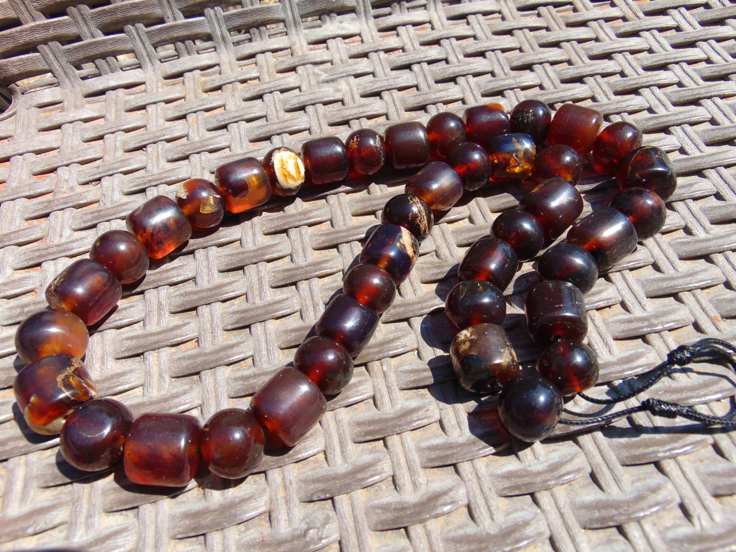 108 gr Small Beads Combination Necklace Indonesian Red Amber for Healing FR77