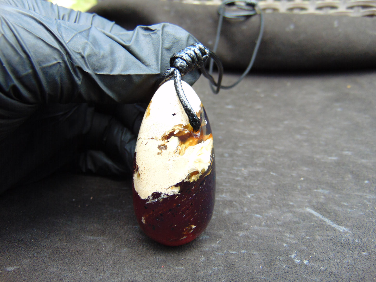 31 gr Teardrop Pendant Indonesian white Amber for Healing 25A71