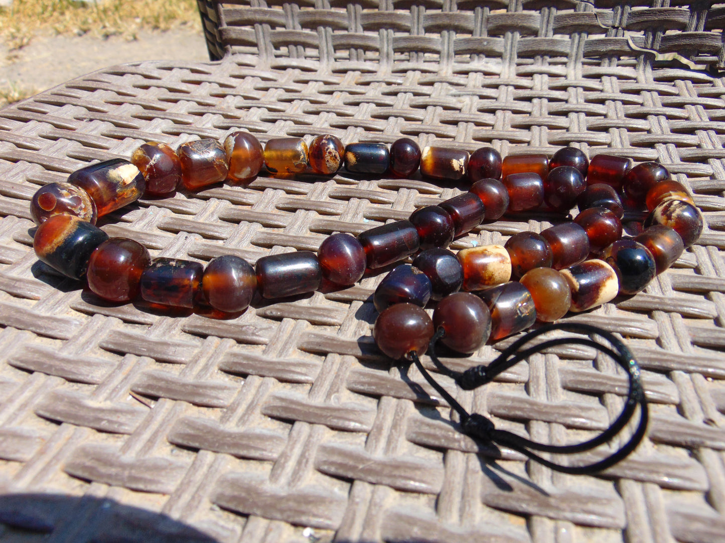 75 gr Small Beads Combination Necklace Indonesian Red White Amber for Healing FR83