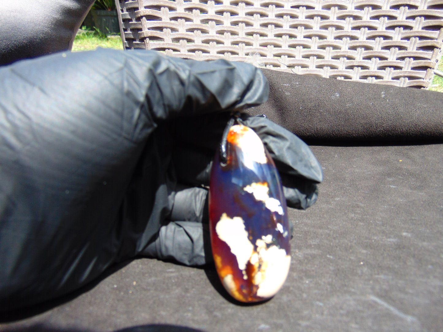 38 gr Teardrop Pendant Indonesian blue Amber for Healing 25Y48