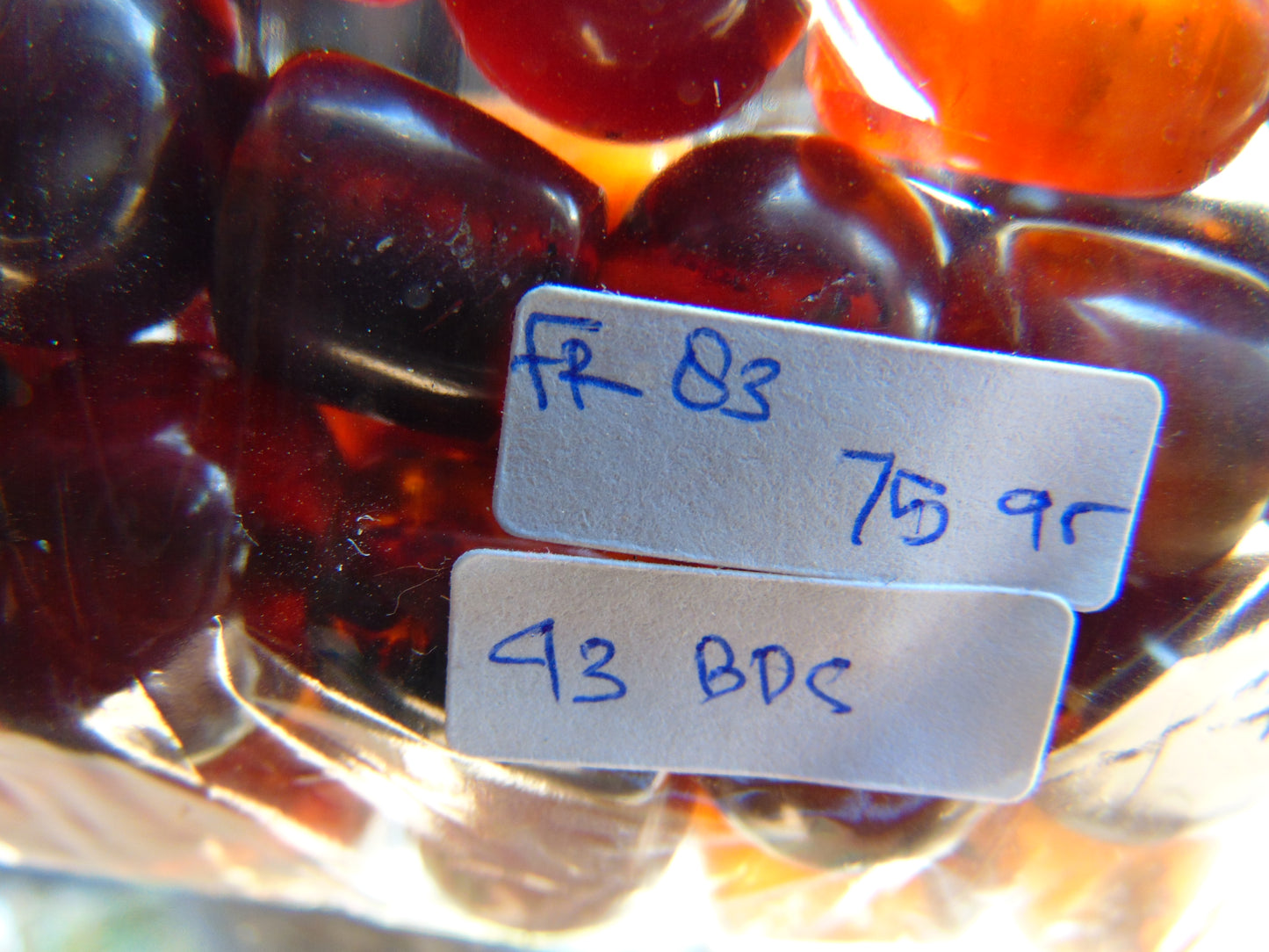 75 gr Small Beads Combination Necklace Indonesian Red White Amber for Healing FR83