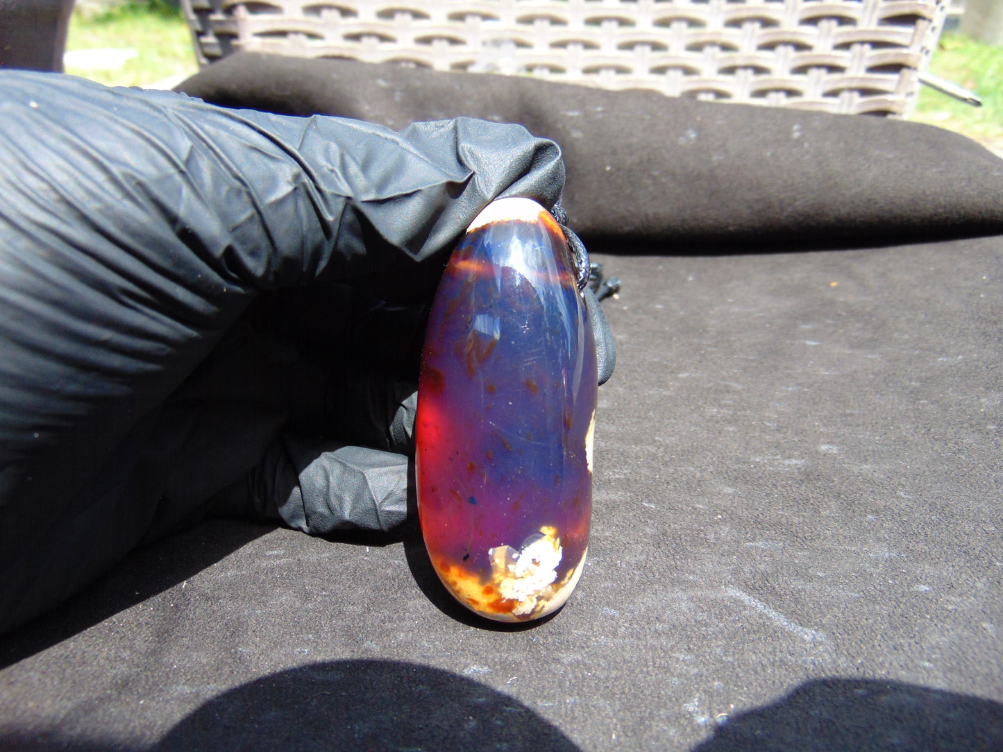 38 gr Teardrop Pendant Indonesian blue Amber for Healing 25Y48