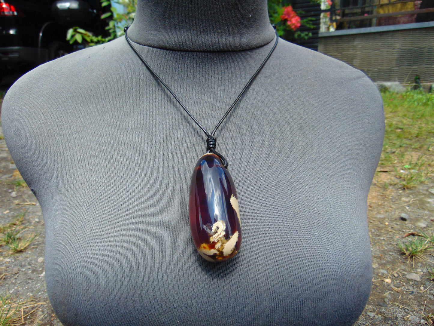 38 gr Teardrop Pendant Indonesian blue Amber for Healing 25Y48