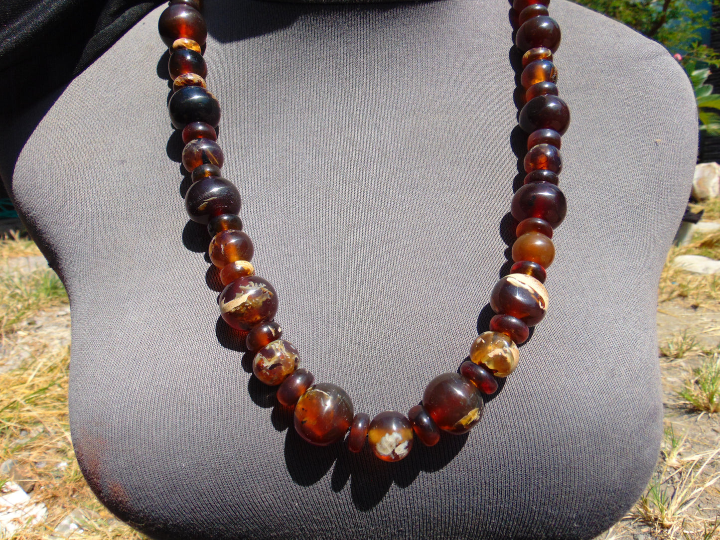 91 gr Small Beads Combination Necklace Indonesian Yellow Red Amber for Healing FR73