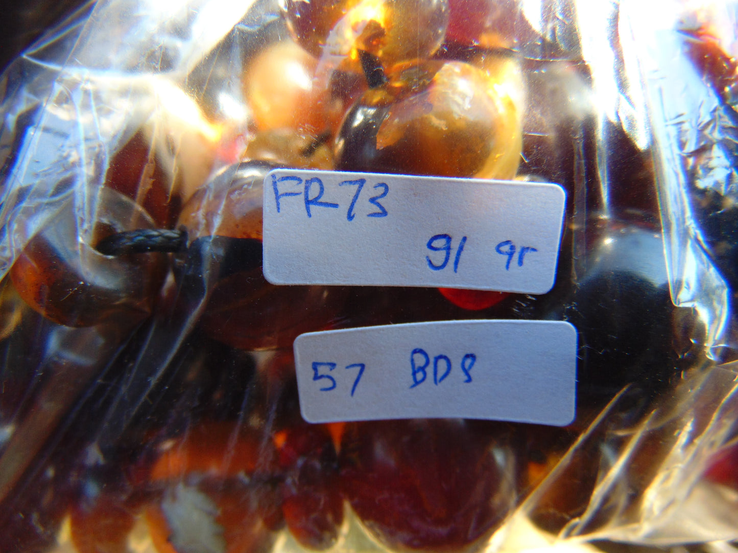 91 gr Small Beads Combination Necklace Indonesian Yellow Red Amber for Healing FR73