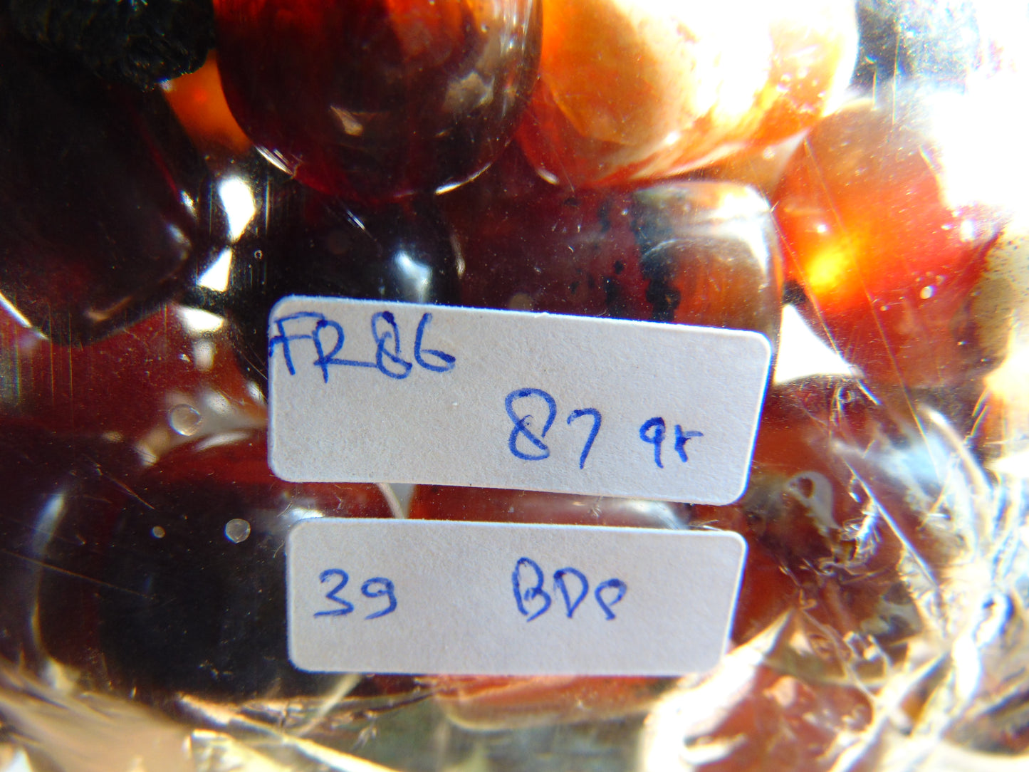87 gr Small Beads Combination Necklace Indonesian Dark Red Amber for Healing FR86