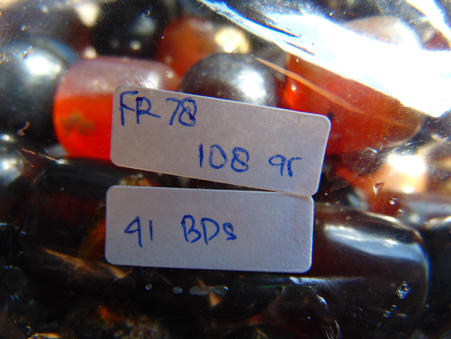 108 gr Small Beads Combination Necklace Indonesian Dark Red Amber for Healing FR78