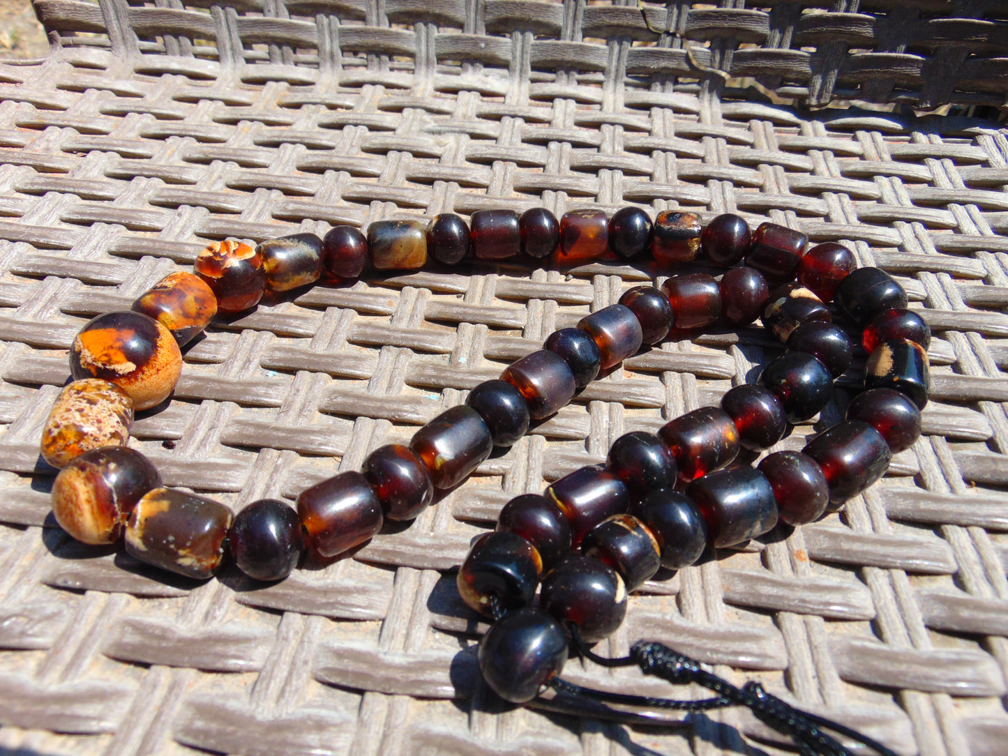 81 gr Small Beads Combination Necklace Indonesian Red Amber for Healing FR81