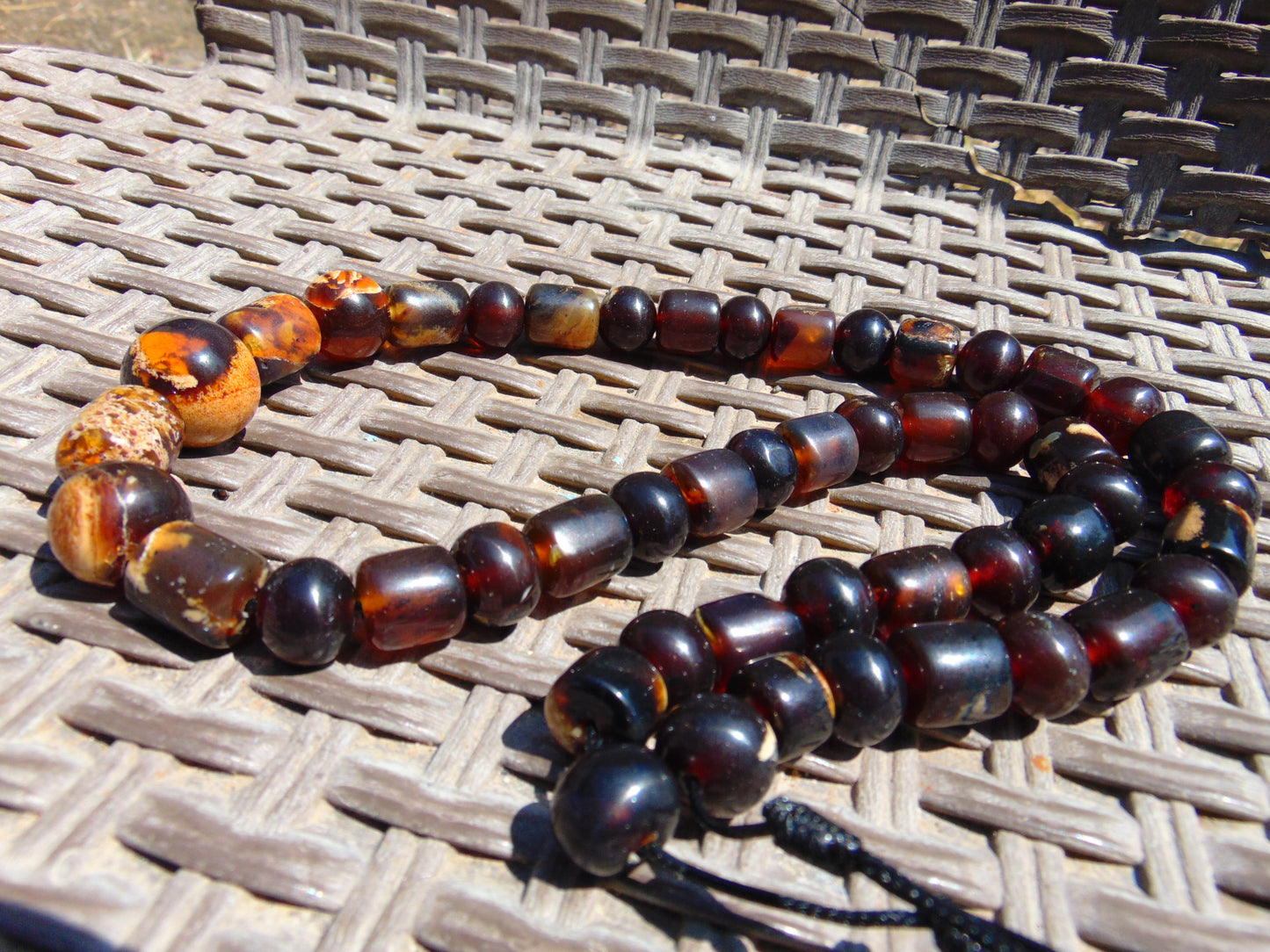 81 gr Small Beads Combination Necklace Indonesian Red Amber for Healing FR81