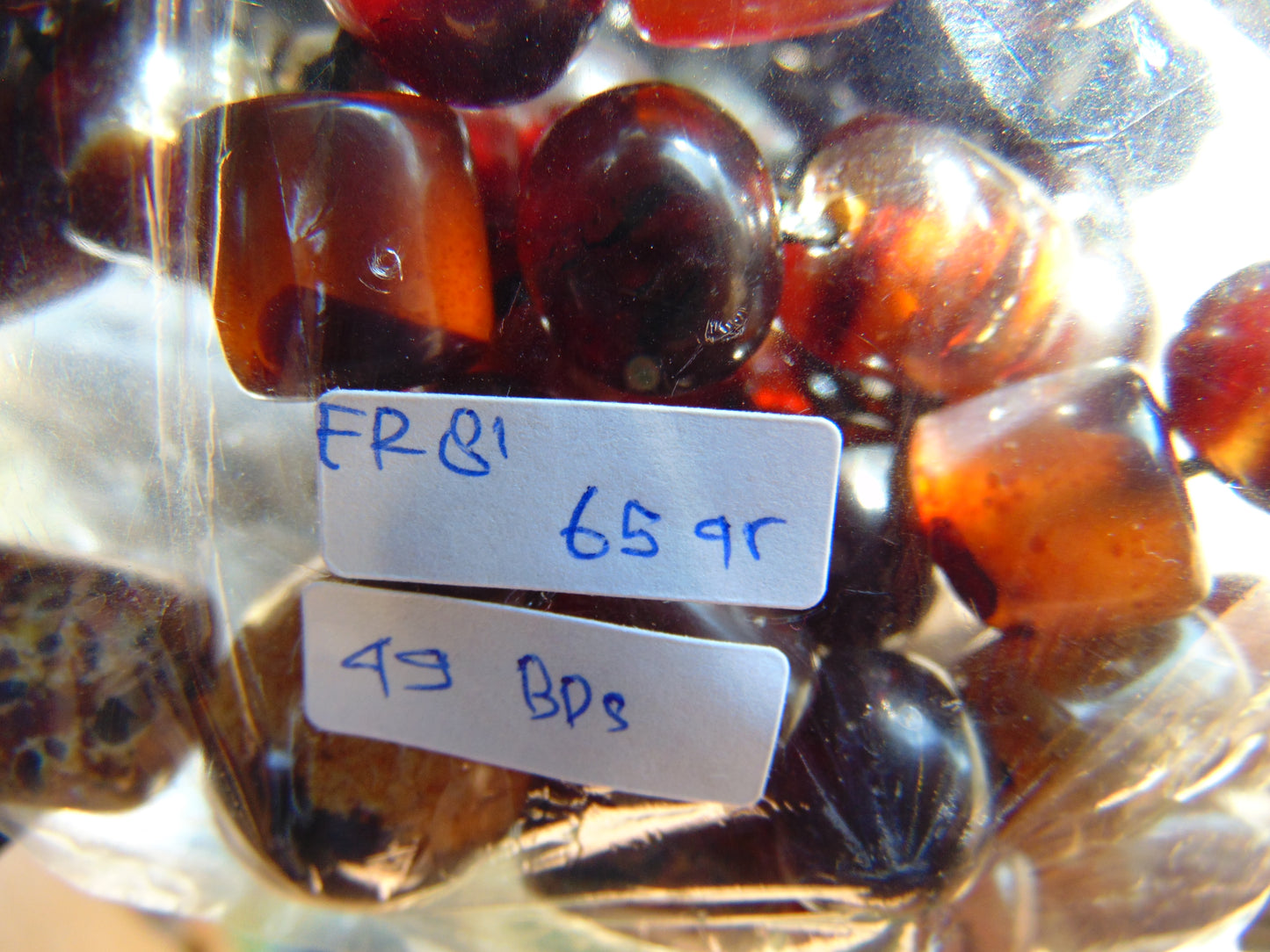 81 gr Small Beads Combination Necklace Indonesian Red Amber for Healing FR81