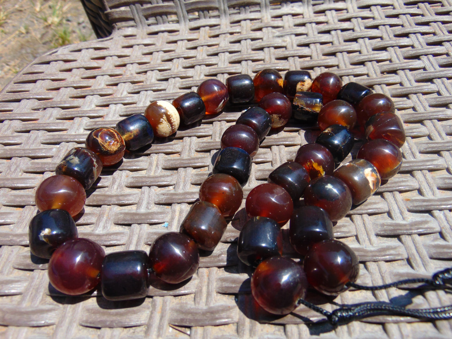 119 gr Small Beads Combination Necklace Indonesian Red Amber for Healing FR75