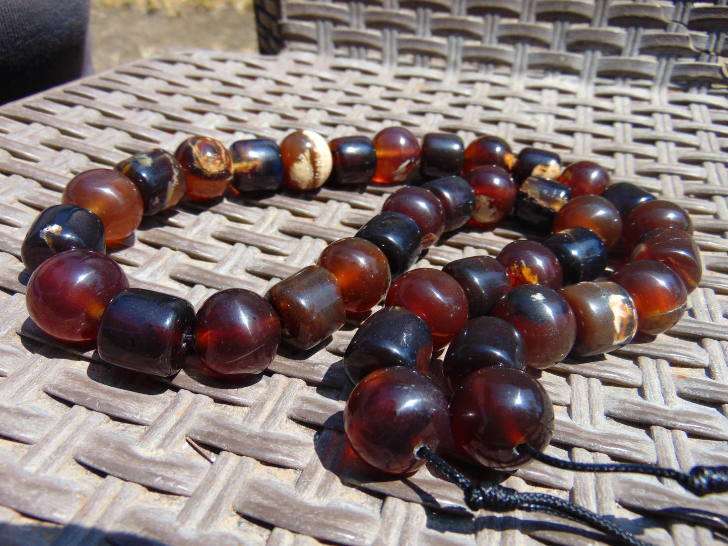 119 gr Small Beads Combination Necklace Indonesian Red Amber for Healing FR75