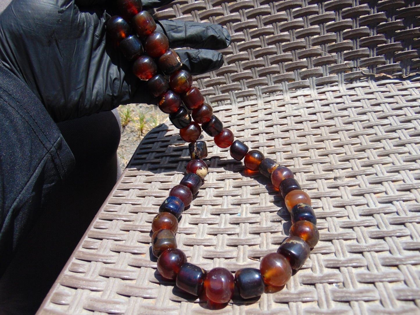 119 gr Small Beads Combination Necklace Indonesian Red Amber for Healing FR75