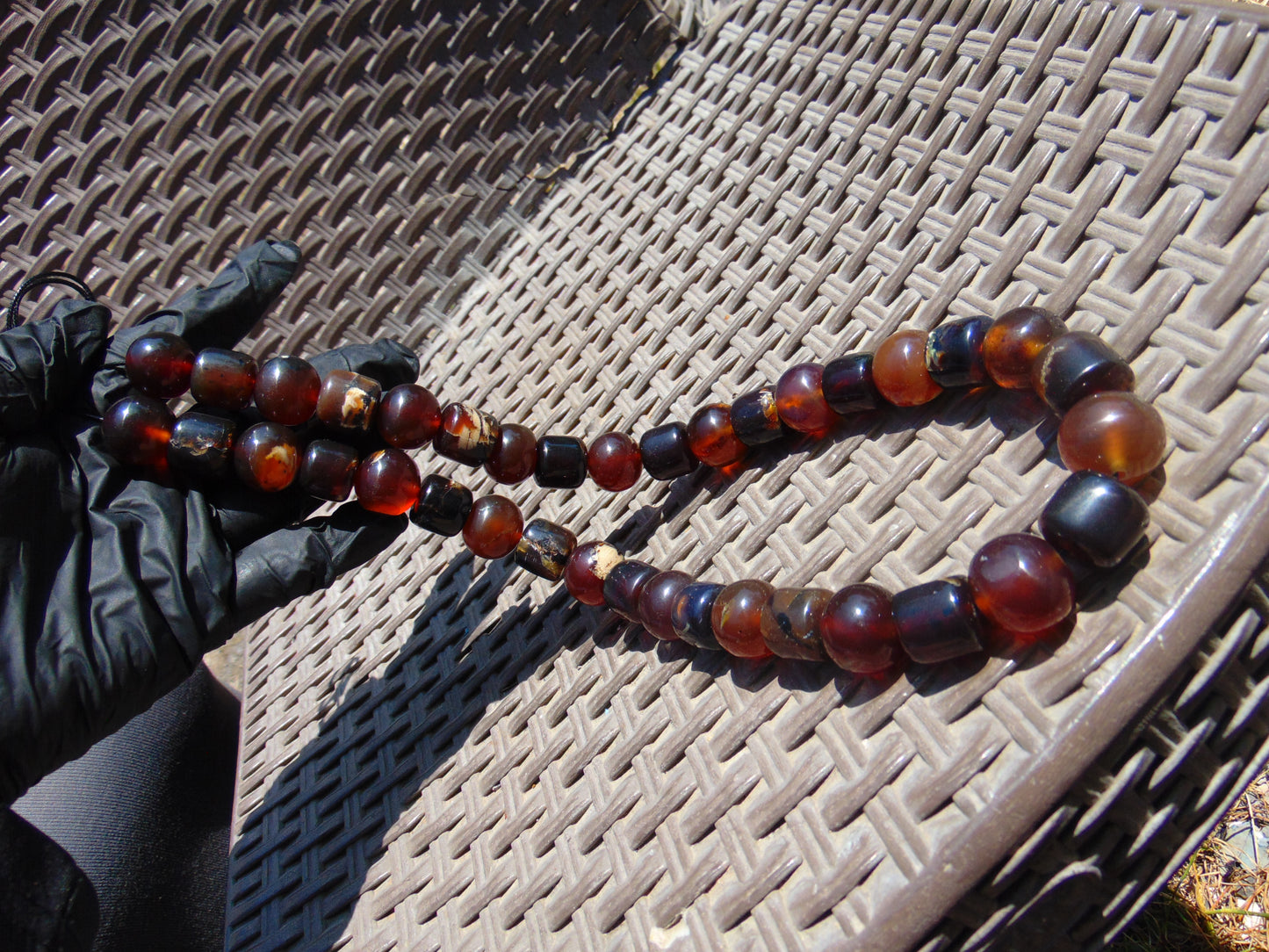 119 gr Small Beads Combination Necklace Indonesian Red Amber for Healing FR75