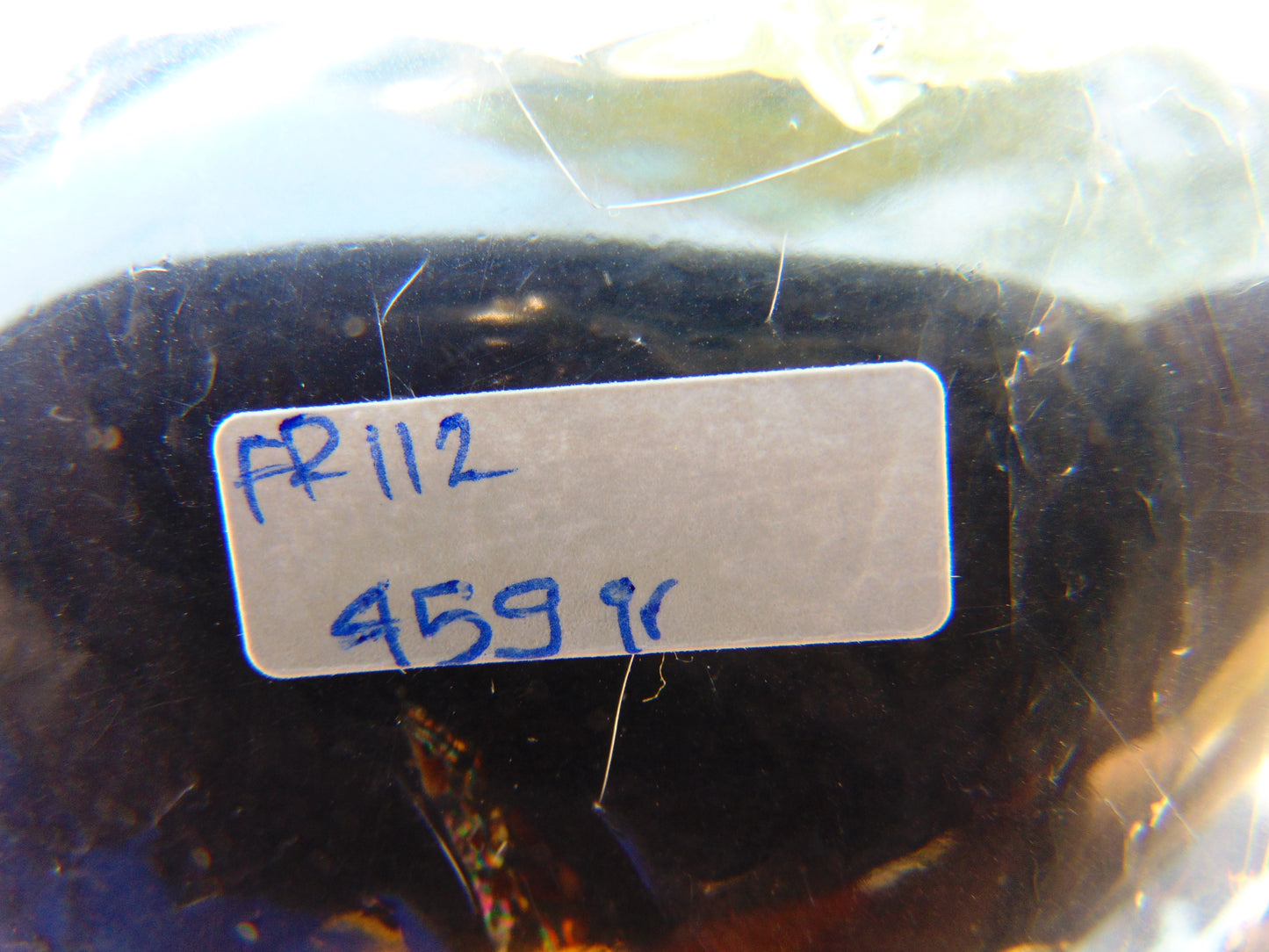 459 gr Shaped Square Polished Indonesian Mushroom Inclusion Dark Blue Amber for Healing FR112