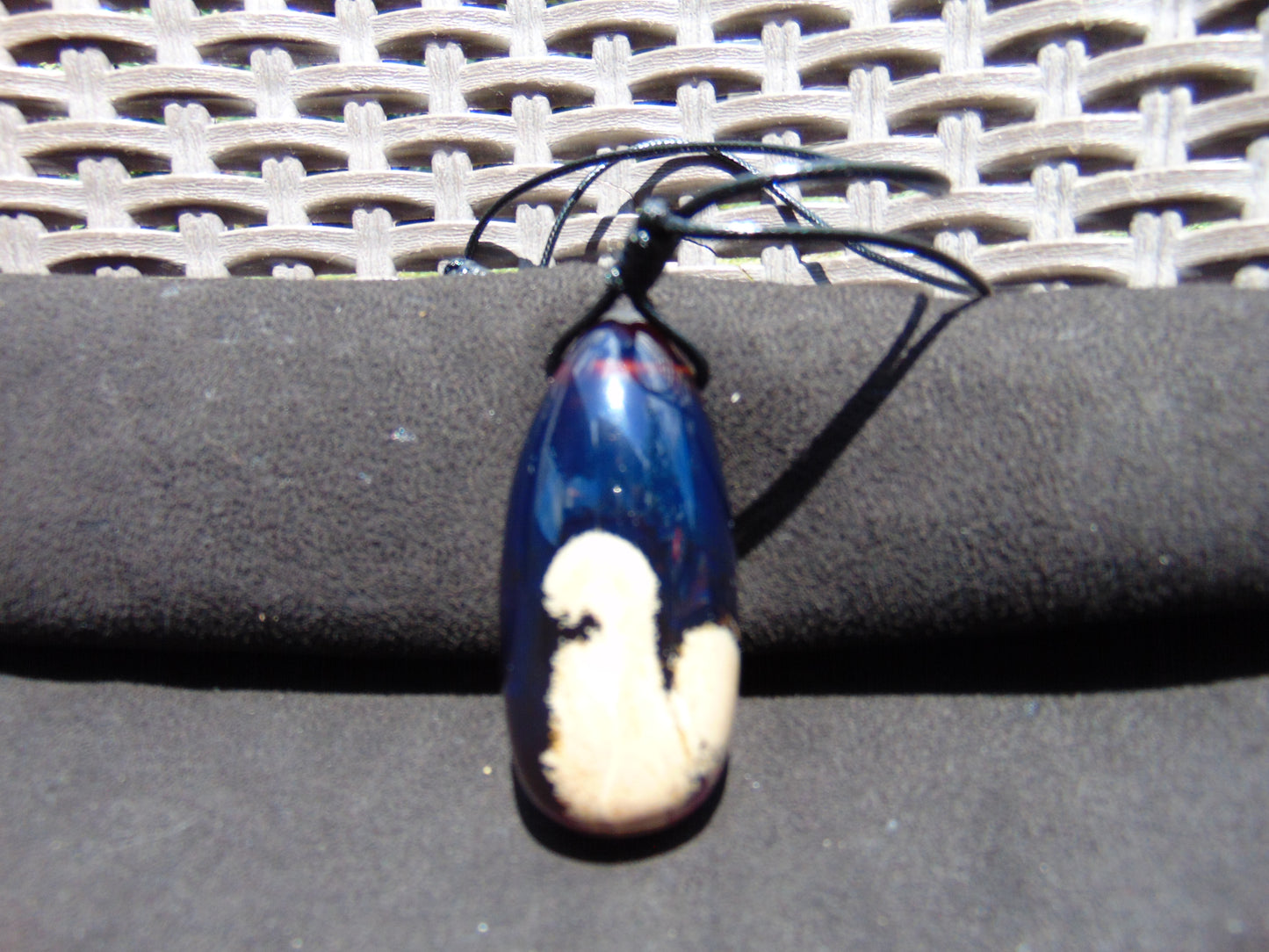 31 gr Teardrop Pendant Indonesian blue Amber for Healing 25N84